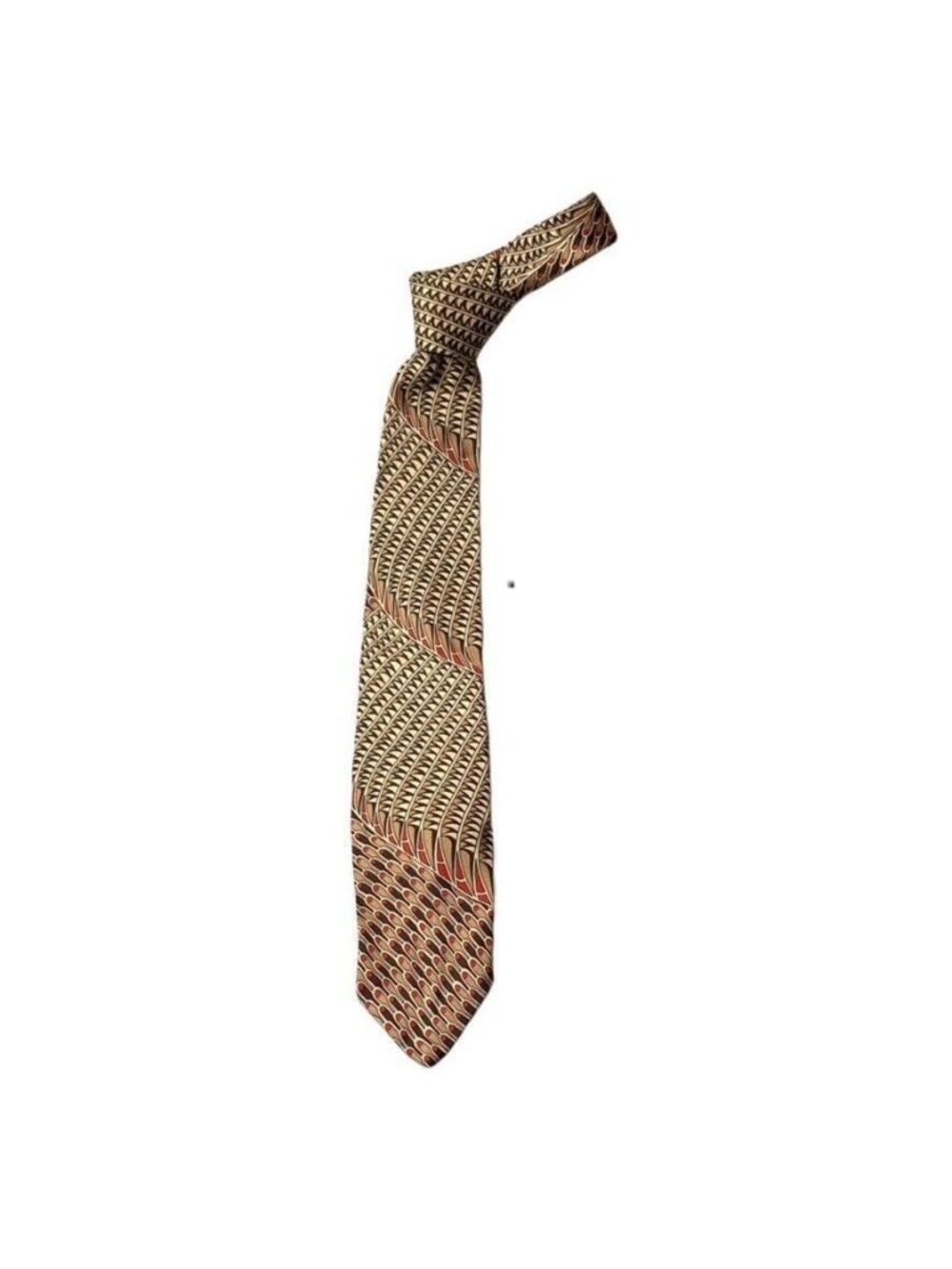 Vintage Berkley Red & Beige 100% Silk Necktie